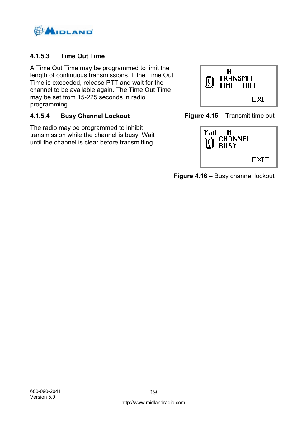 Time out time, Busy channel lockout | Midland Radio P25 User Manual | Page 28 / 72