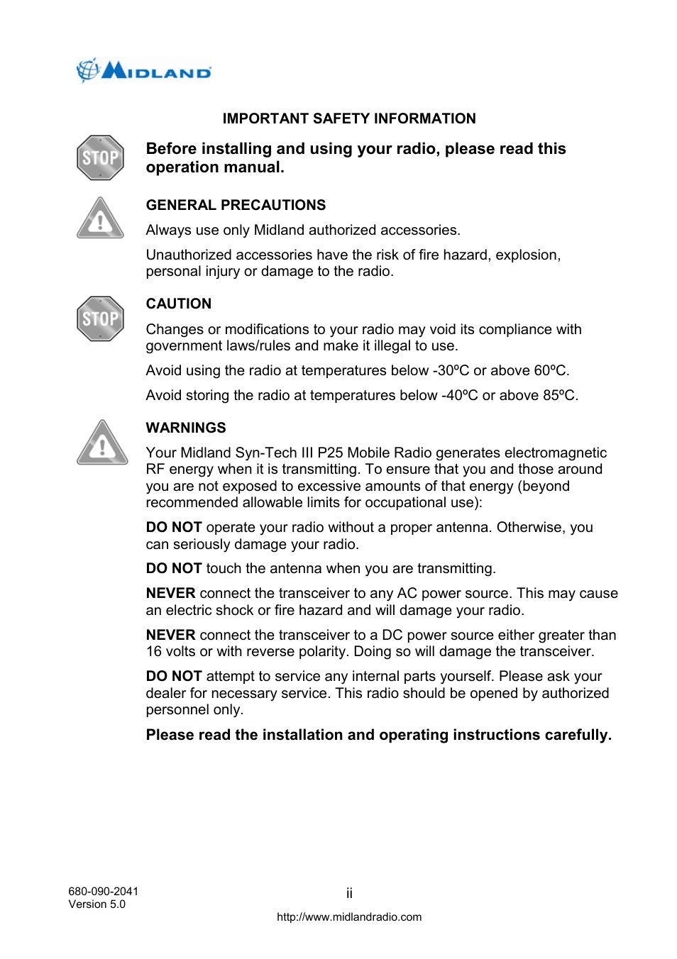 Midland Radio P25 User Manual | Page 3 / 72