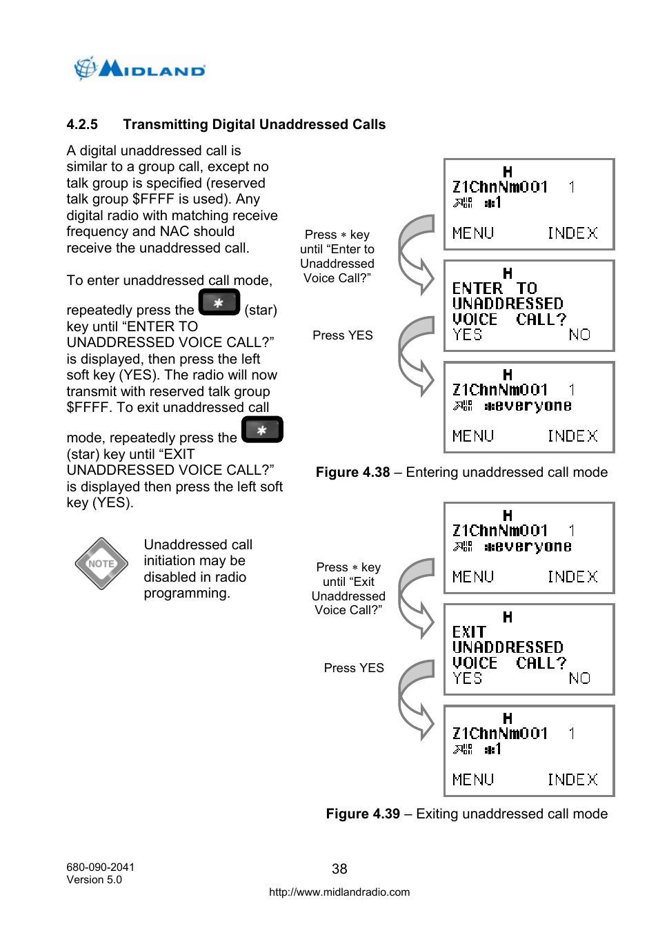 Transmitting digital unaddressed calls | Midland Radio P25 User Manual | Page 47 / 72