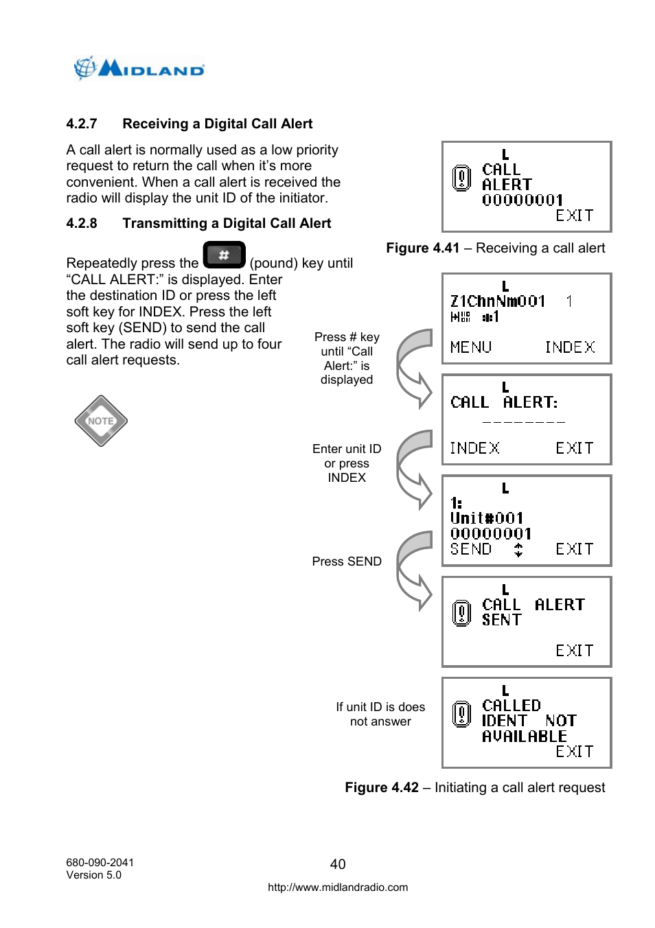 Receiving a digital call alert, Transmitting a digital call alert | Midland Radio P25 User Manual | Page 49 / 72