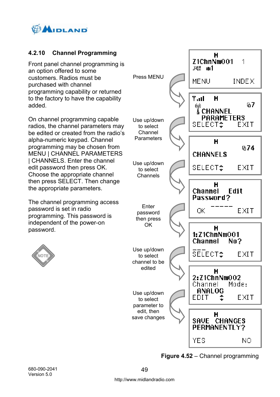 Channel programming | Midland Radio P25 User Manual | Page 58 / 72