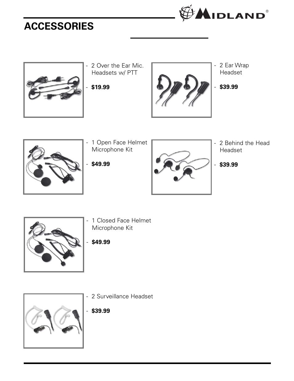 Accessories | MIDLAND LXT110/80 User Manual | Page 10 / 12