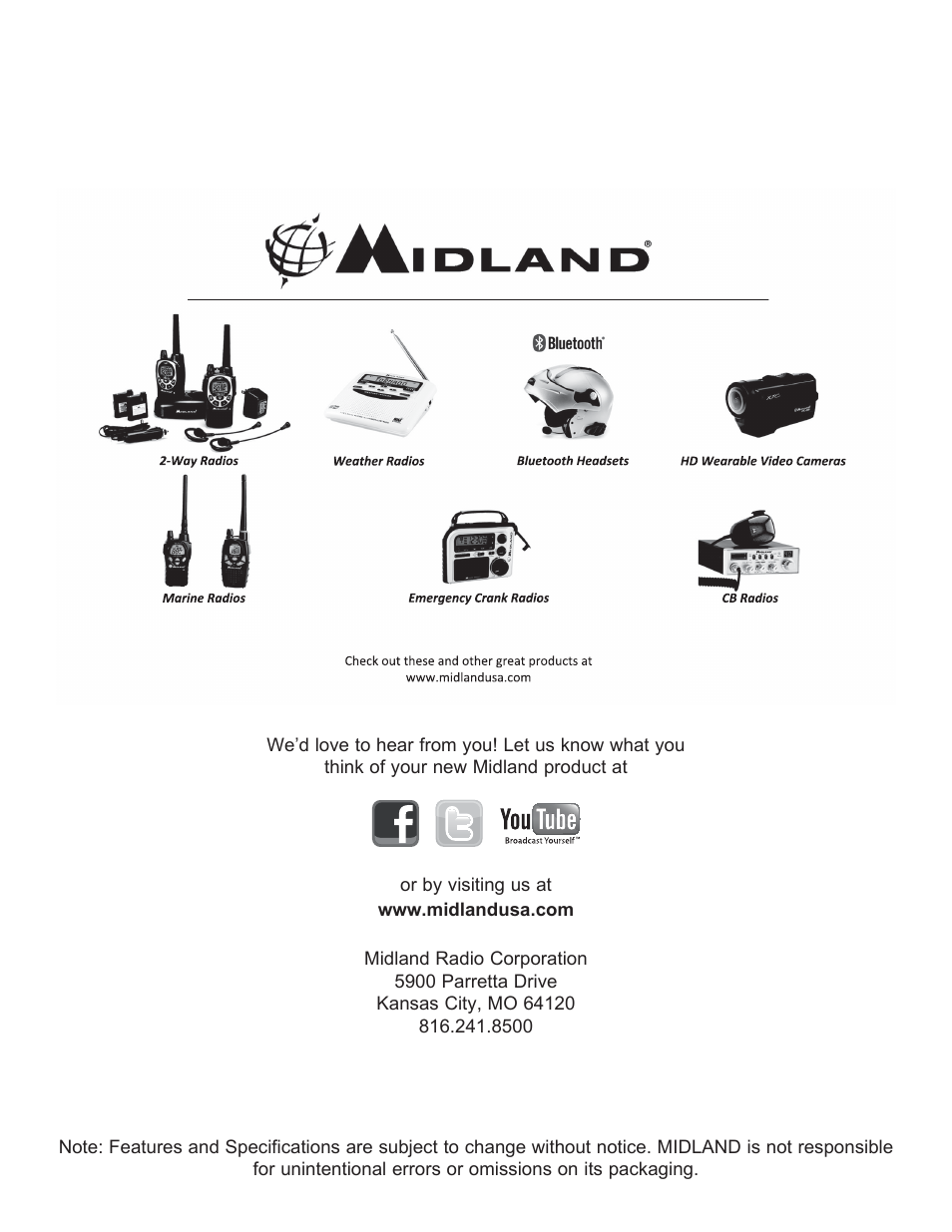 MIDLAND WR300 User Manual | Page 24 / 24