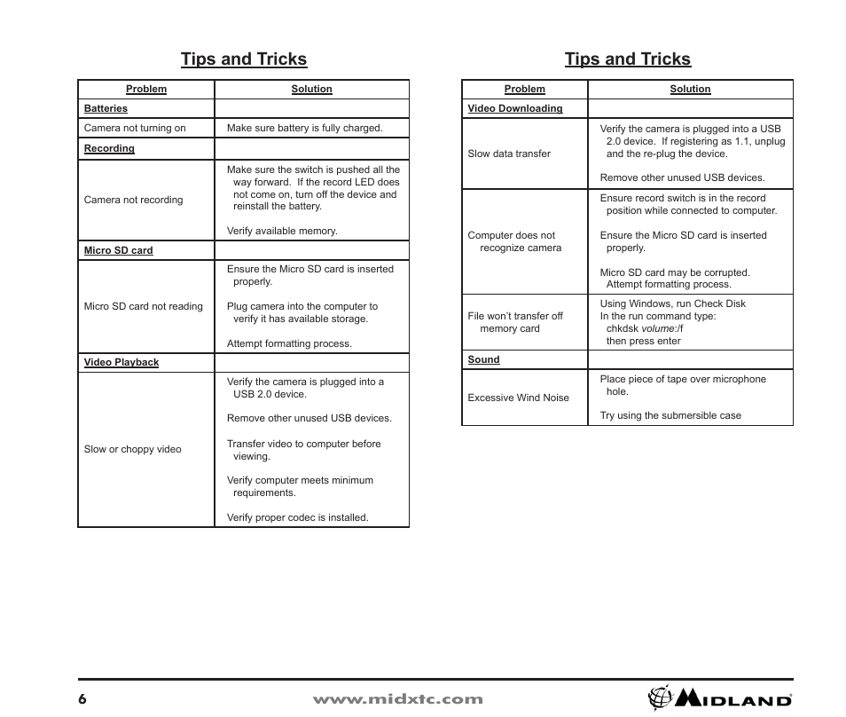 Tips and tricks | Midland Radio XTC Wearable Video Camera XTC300 User Manual | Page 7 / 28