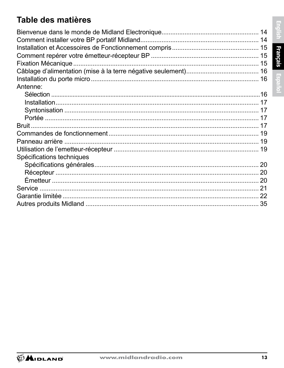 MIDLAND CB1 User Manual | Page 14 / 36