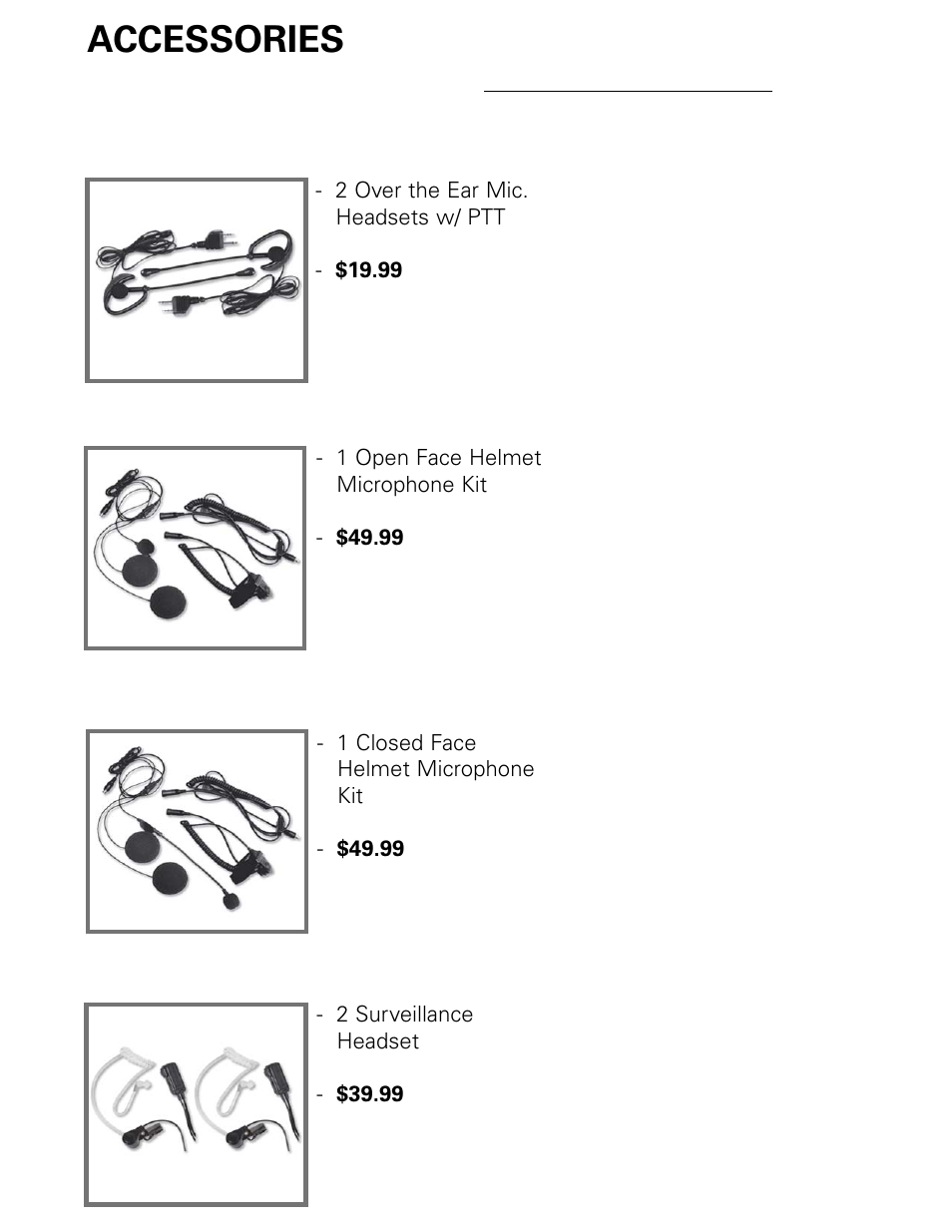 Accessories | MIDLAND LXT480 User Manual | Page 17 / 20