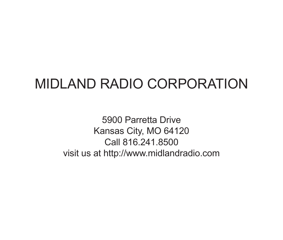 Midland radio corporation | Midland Radio XTC-200 User Manual | Page 28 / 28