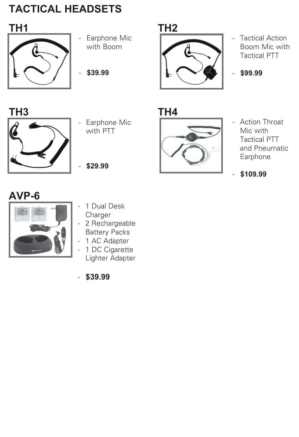 Tactical headsets | MIDLAND LXT500/535 User Manual | Page 14 / 16