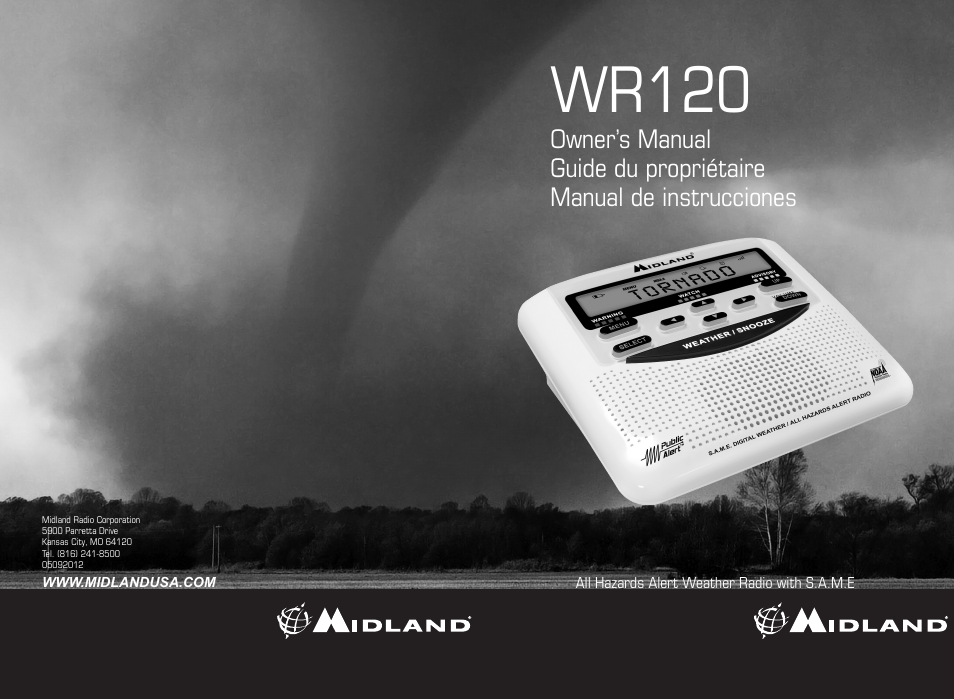 Midland Radio All Hazards Alert Weather Radio with S.A.M.E WR-120 User Manual | 36 pages