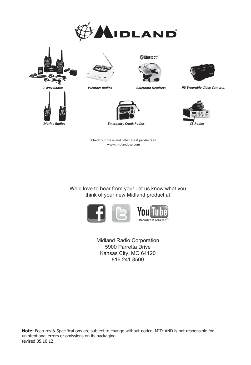 Midland Radio All Hazards Alert Weather Radio with S.A.M.E WR-120 User Manual | Page 36 / 36