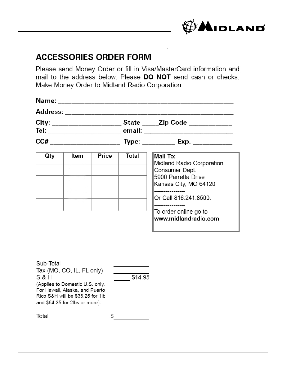 MIDLAND 1001LWX User Manual | Page 13 / 14