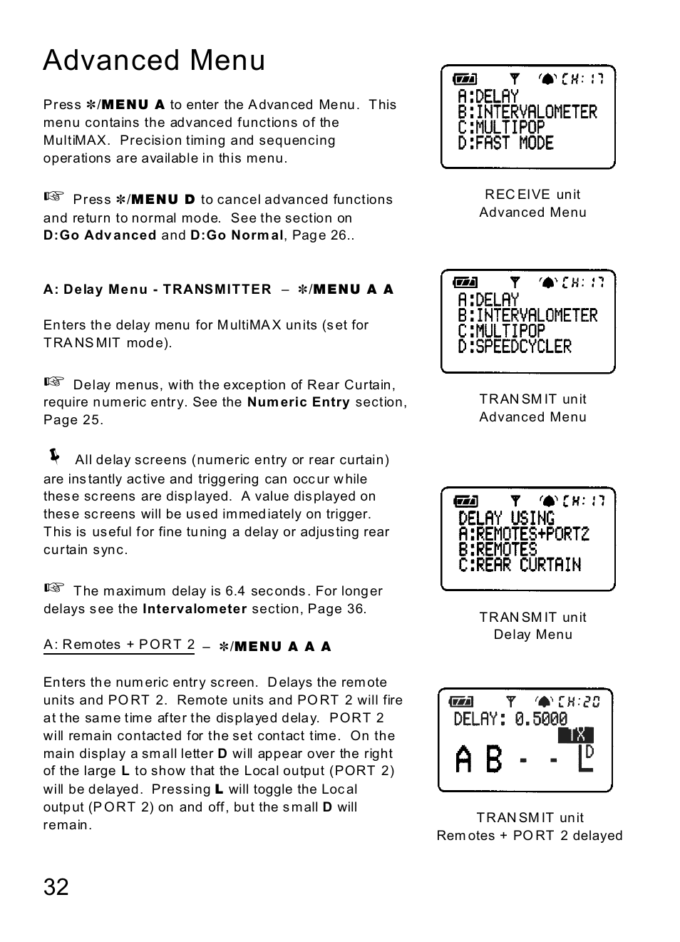 Advanced menu | MaxTech Transceiver User Manual | Page 31 / 55