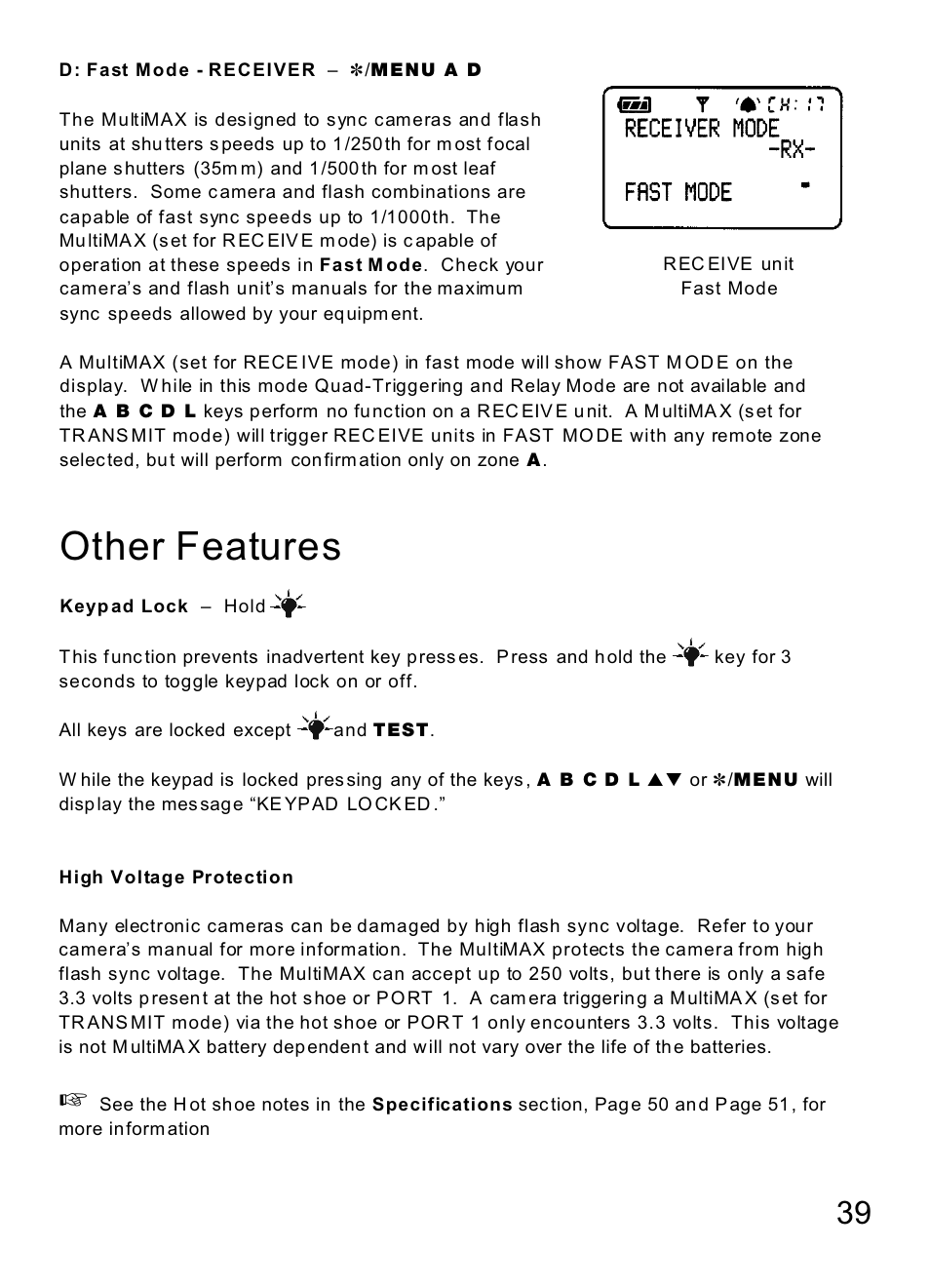 Other features | MaxTech Transceiver User Manual | Page 38 / 55