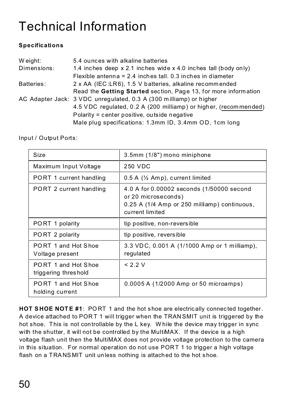 Technical information | MaxTech Transceiver User Manual | Page 49 / 55