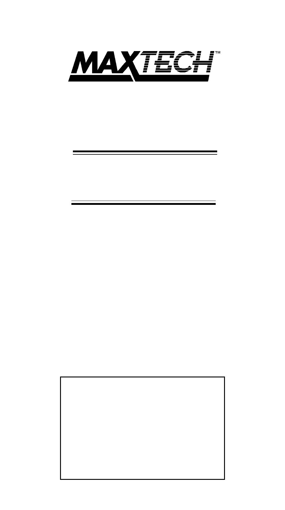 MaxTech XT7800 User Manual | 10 pages