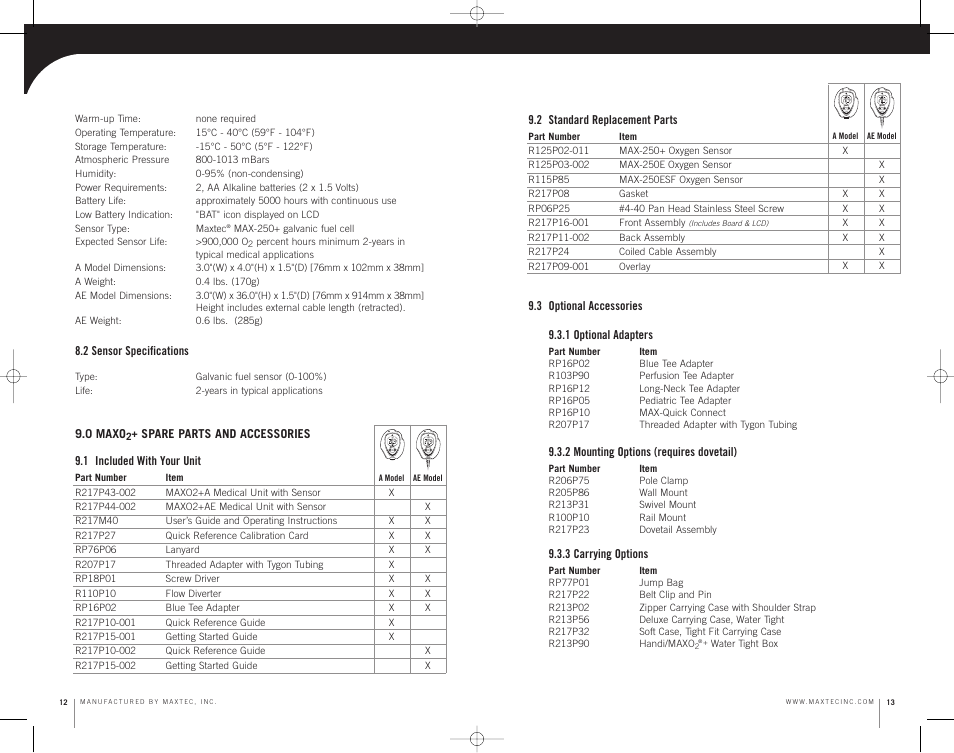 Bat cal | MaxTech MAXO2 User Manual | Page 10 / 13