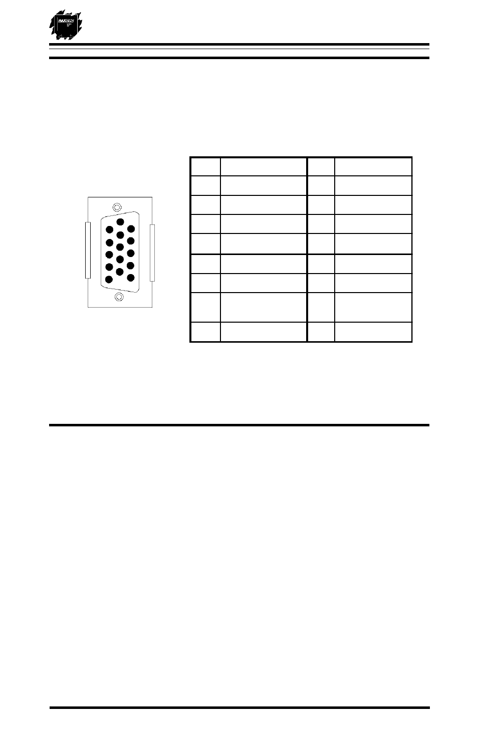 Figure b-1 pin layout and pin assignment chart | MaxTech XT-7871 User Manual | Page 9 / 12