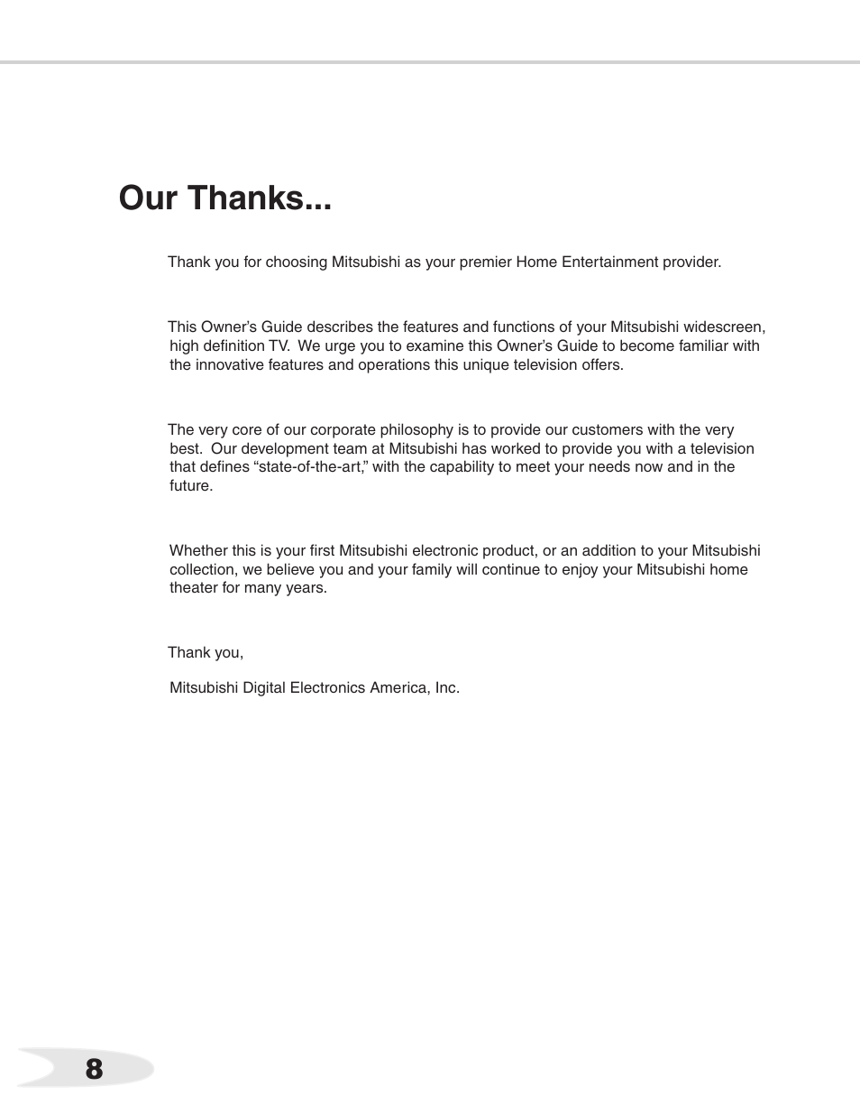 MITSUBISHI ELECTRIC WS-55711 User Manual | Page 8 / 92