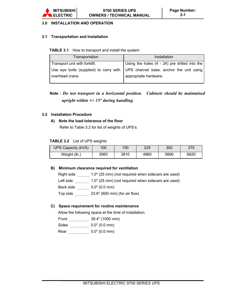 MITSUBISHI ELECTRIC 9700 Series User Manual | Page 31 / 65