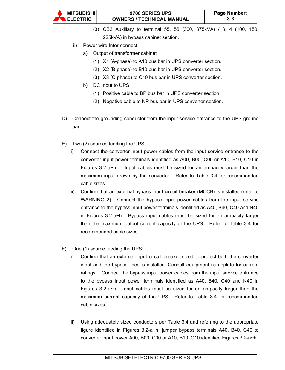 MITSUBISHI ELECTRIC 9700 Series User Manual | Page 33 / 65