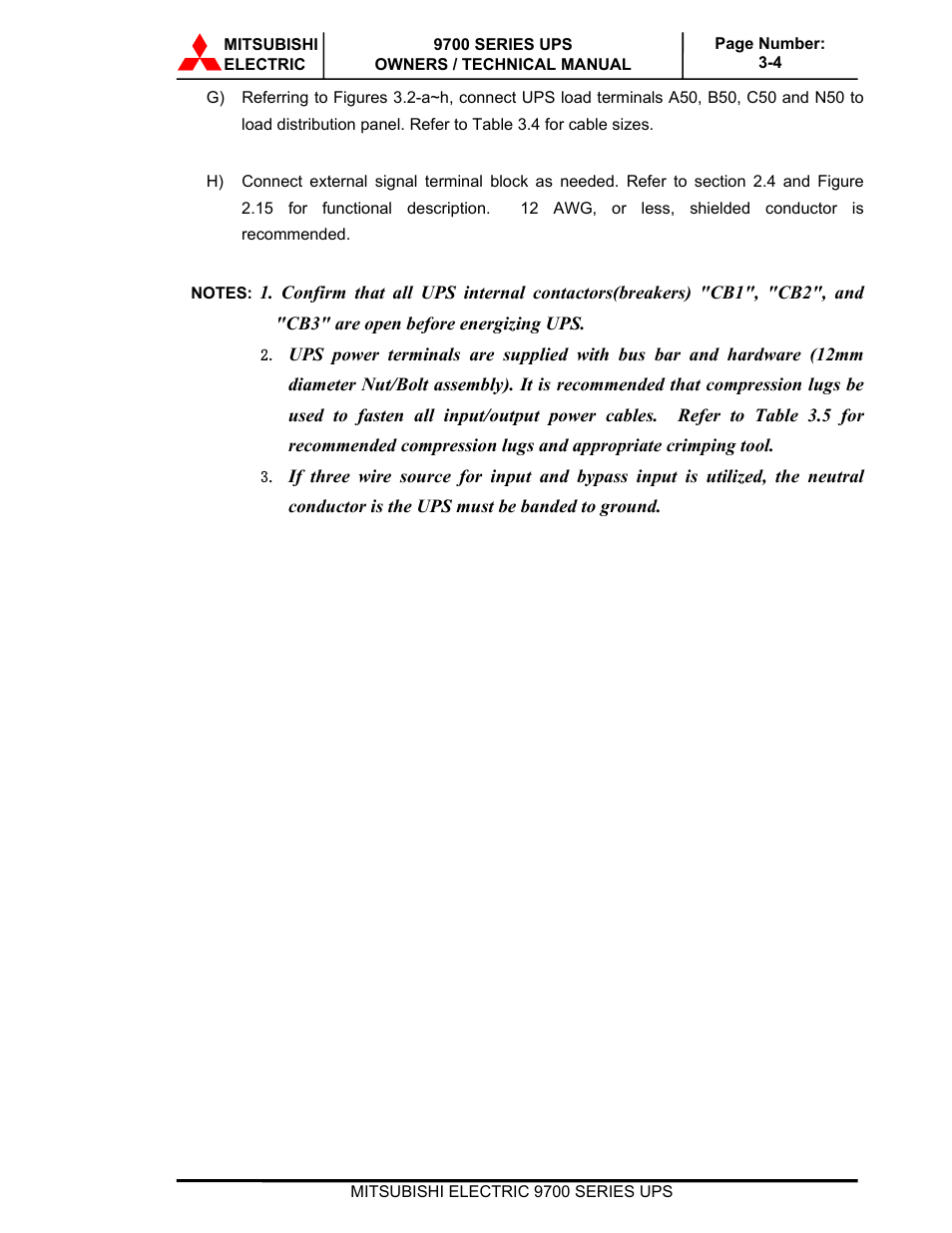 MITSUBISHI ELECTRIC 9700 Series User Manual | Page 34 / 65