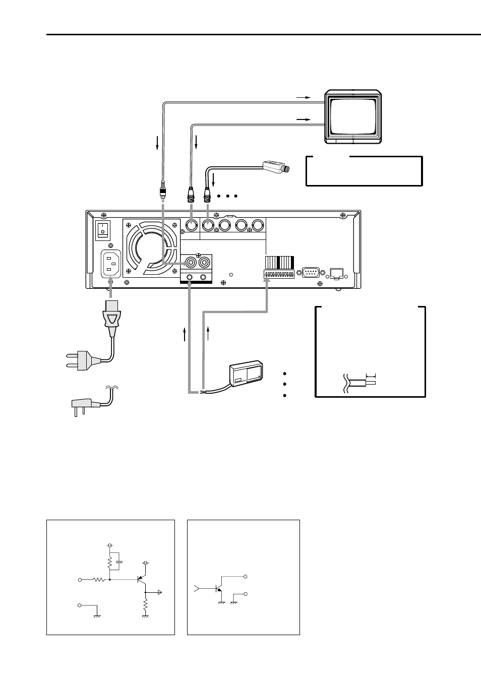 Connections, Connecting to cctv camera, monitor, and sensor, Power cord for u.k for the continent | MITSUBISHI ELECTRIC DX-NT400E User Manual | Page 12 / 92