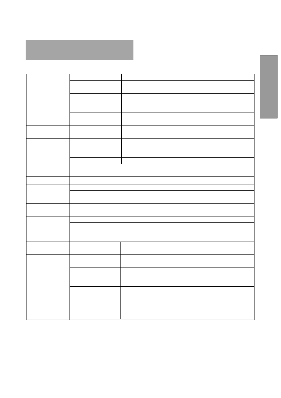 English, Specifications | MITSUBISHI ELECTRIC NFL9905STTFW User Manual | Page 17 / 20