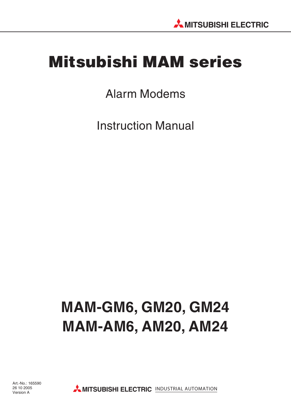 MITSUBISHI ELECTRIC MITSUBISHI MAM MAM-AM24 User Manual | 48 pages