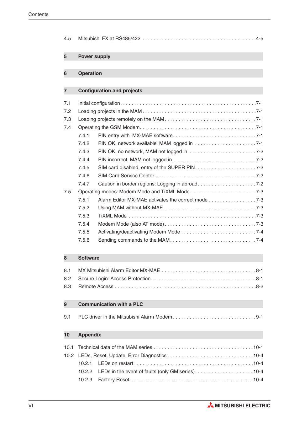 MITSUBISHI ELECTRIC MITSUBISHI MAM MAM-AM24 User Manual | Page 10 / 48