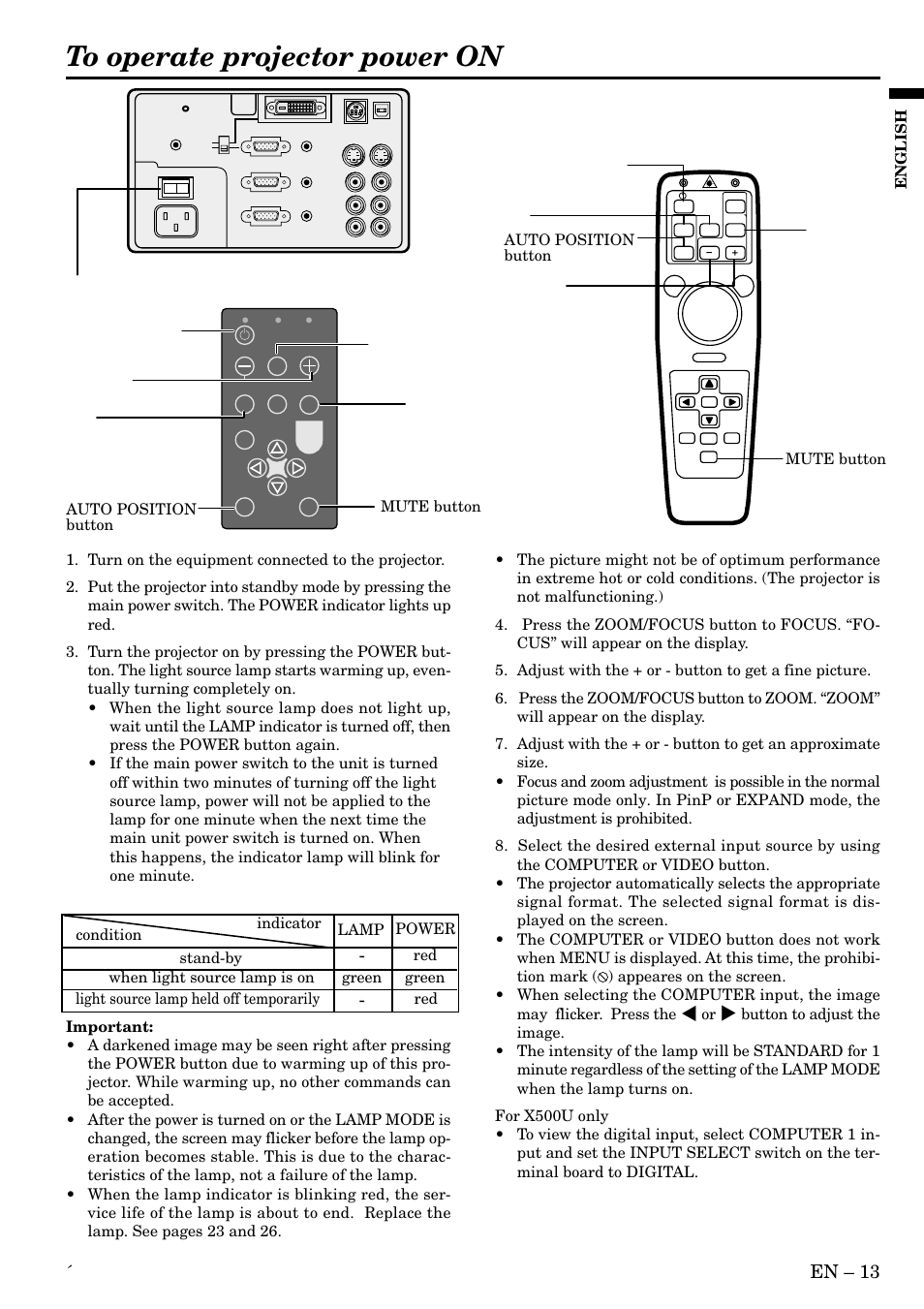 En – 13 | MITSUBISHI ELECTRIC X500 User Manual | Page 13 / 36