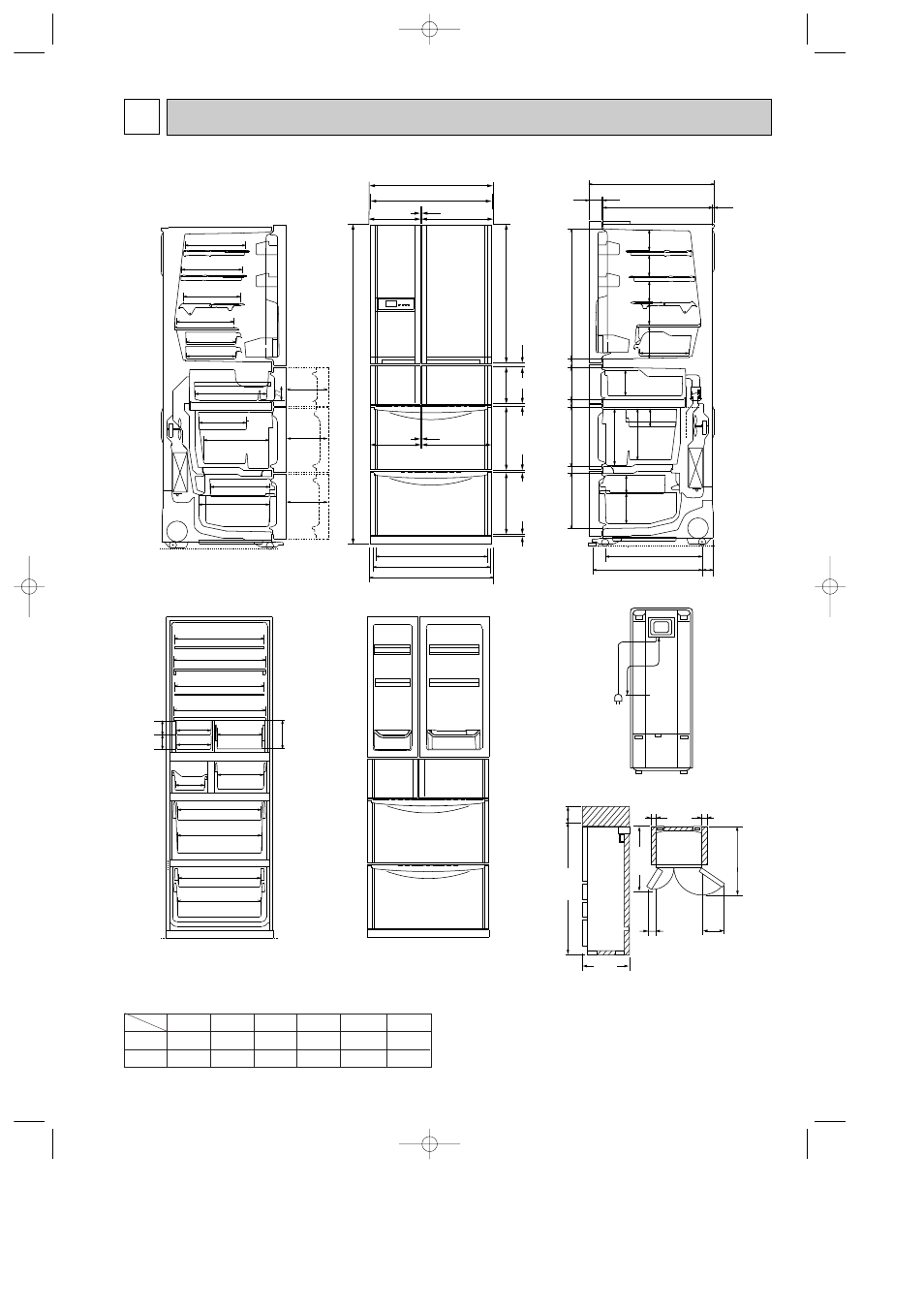 Outlines and dimensions, Mr-g50j-nz | MITSUBISHI ELECTRIC Mitsubishi Home Refrigerator MR-G50J-SS-NZ User Manual | Page 7 / 48