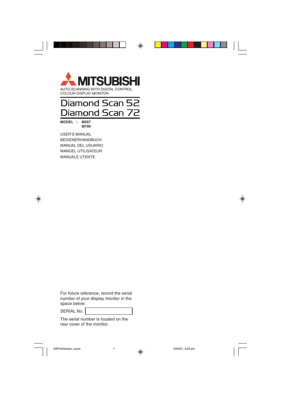 MITSUBISHI ELECTRIC M557 User Manual | 116 pages