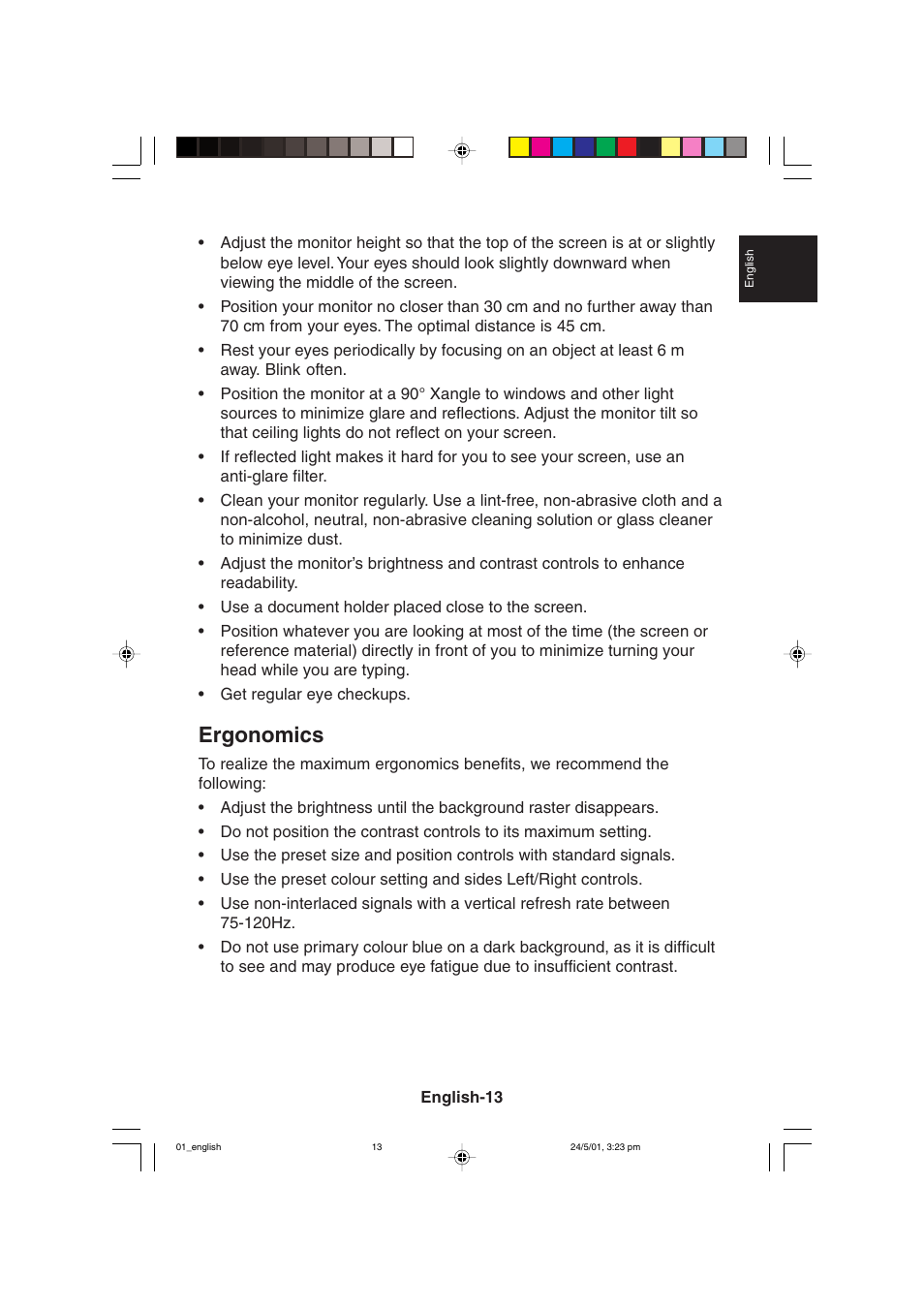 Ergonomics | MITSUBISHI ELECTRIC M557 User Manual | Page 17 / 116