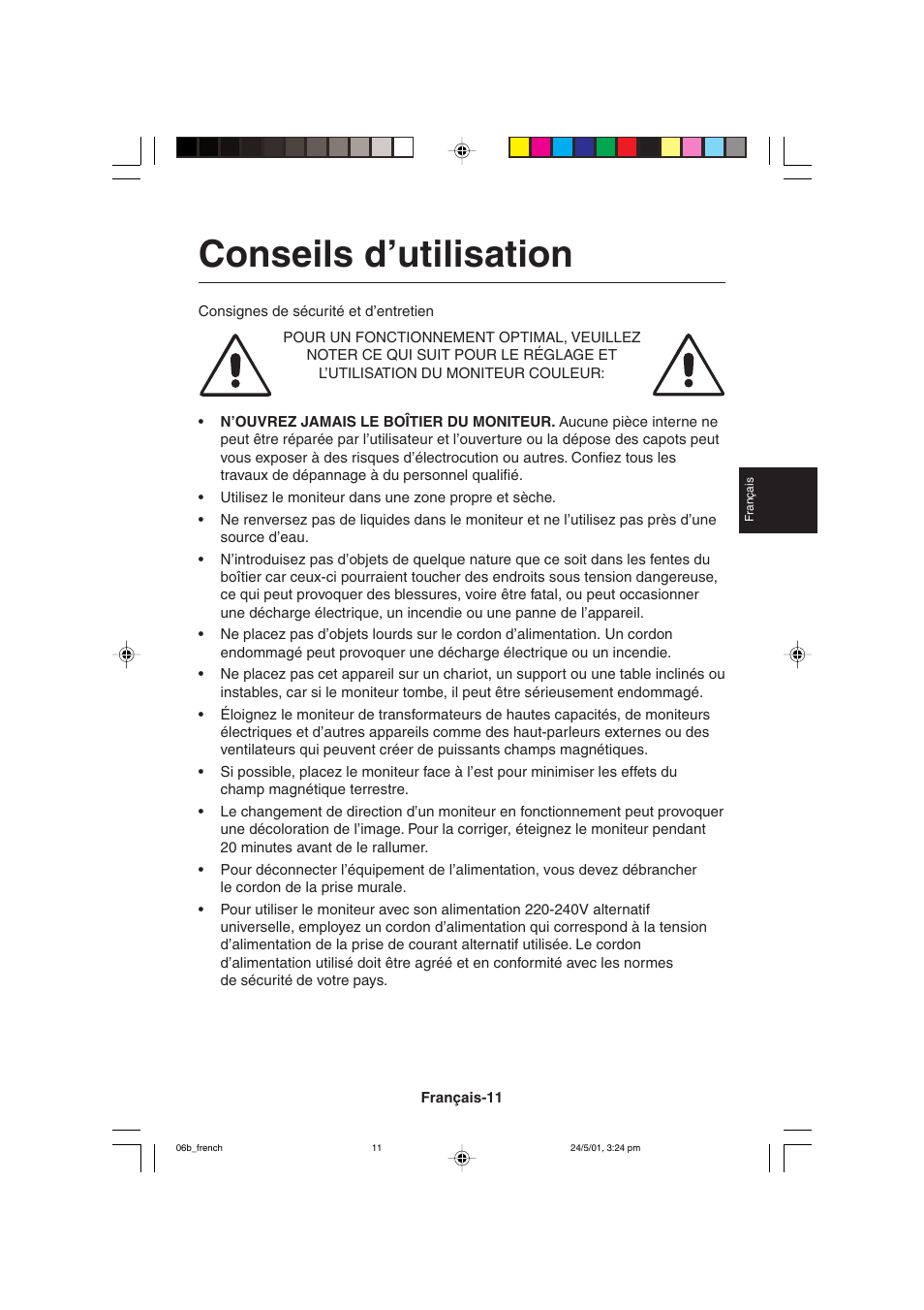 Conseils d’utilisation | MITSUBISHI ELECTRIC M557 User Manual | Page 81 / 116