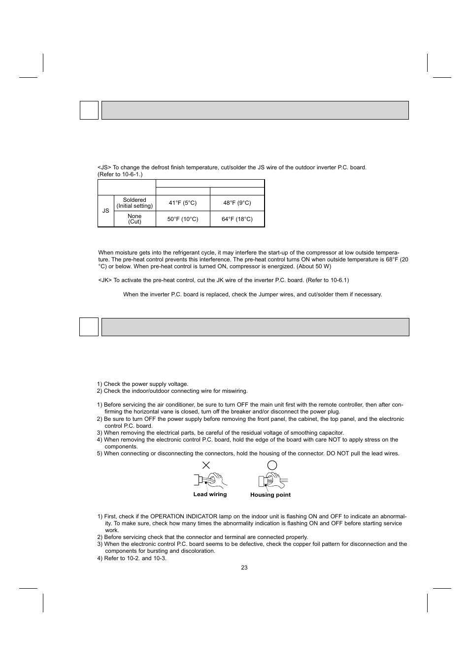 10 troubleshooting, 9service functions | MITSUBISHI ELECTRIC MUY-GE09NA User Manual | Page 23 / 48