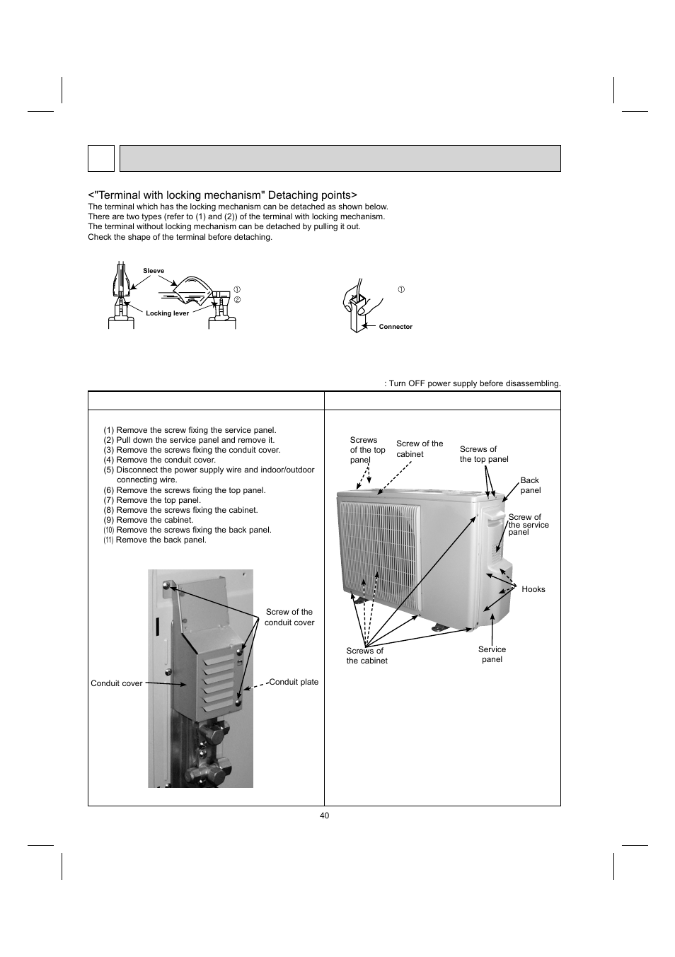 11 disassembly instructions | MITSUBISHI ELECTRIC MUY-GE09NA User Manual | Page 40 / 48