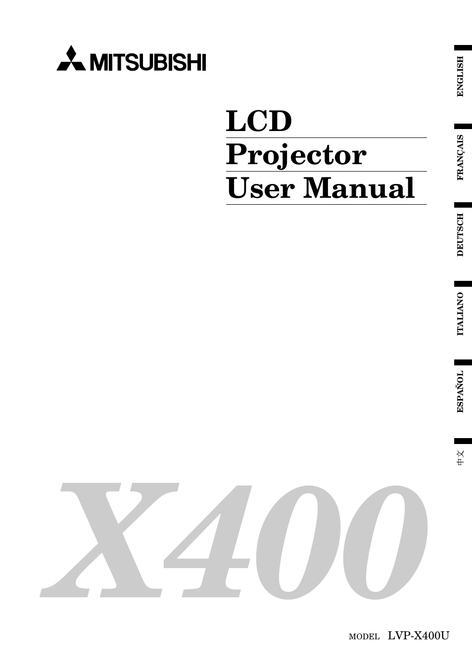 MITSUBISHI ELECTRIC LVP-X400U User Manual | 29 pages