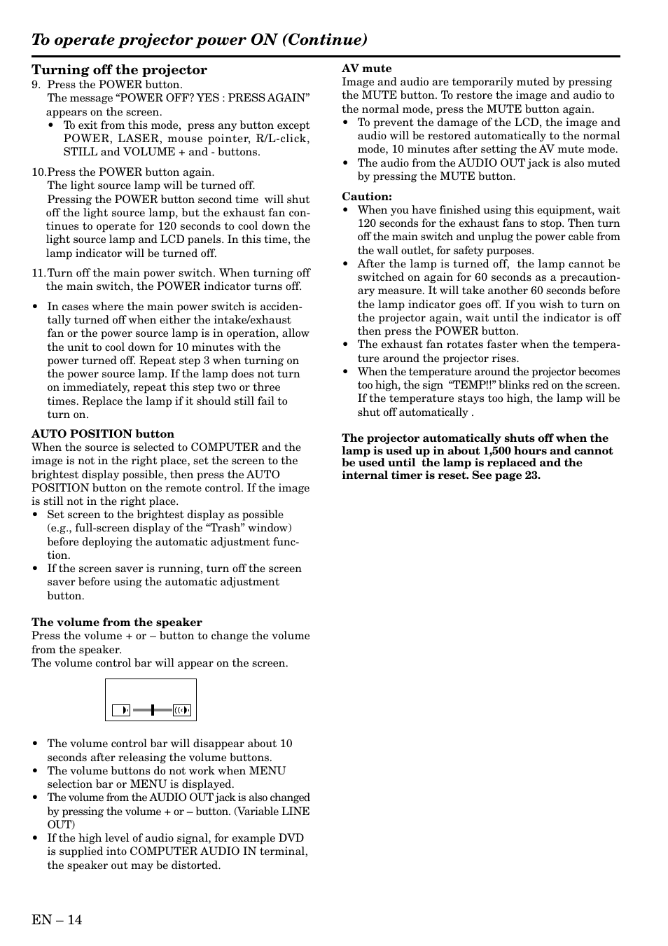 MITSUBISHI ELECTRIC LVP-X400U User Manual | Page 14 / 29