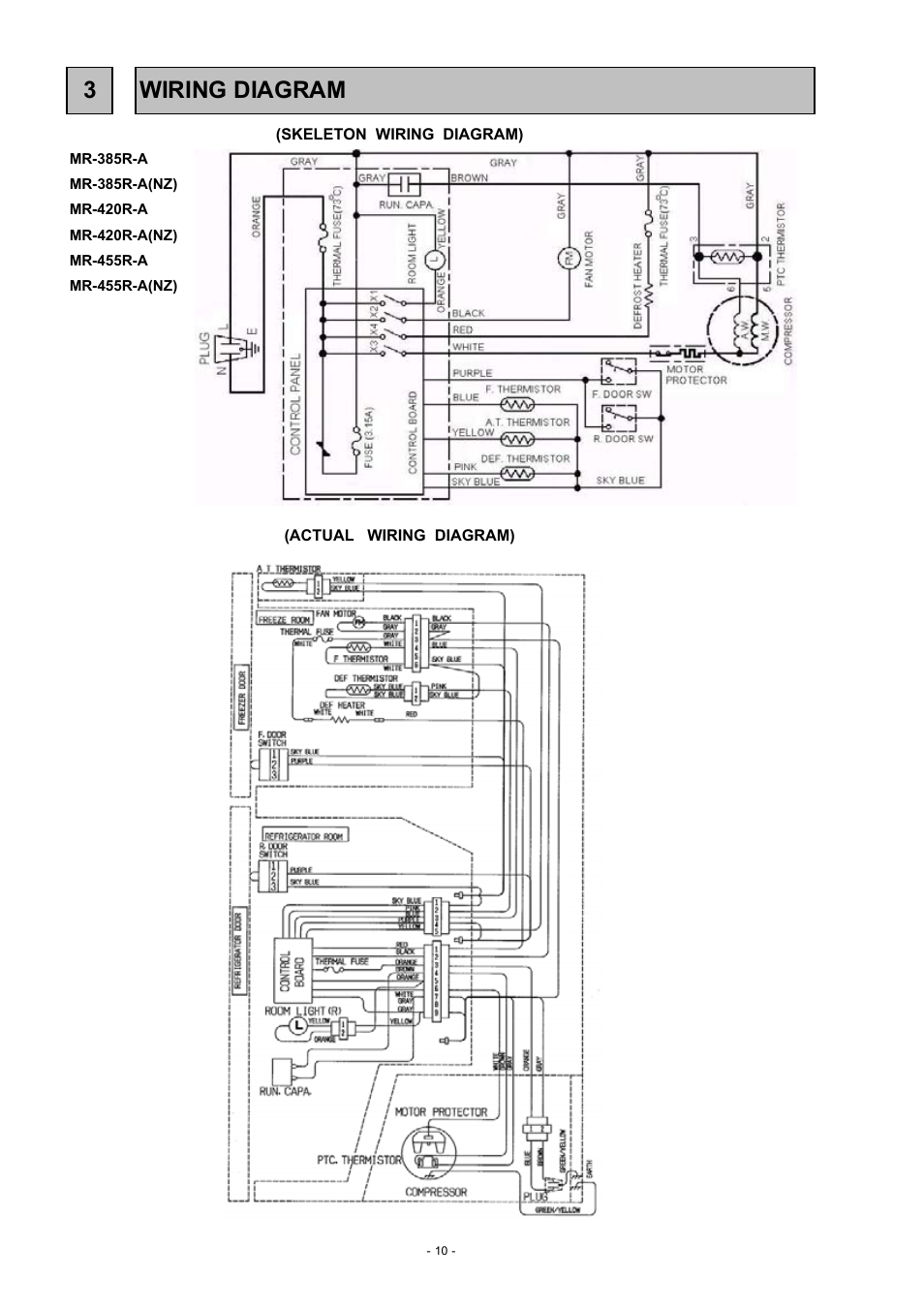3wiring diagram | MITSUBISHI ELECTRIC MR-455R-W-A(NZ) User Manual | Page 11 / 32