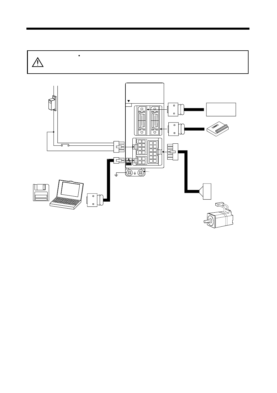 6 servo system with auxiliary equipment, Functions and configuration, Warning | MITSUBISHI ELECTRIC J2-JRSERIES MR-J2-03A5 User Manual | Page 21 / 185