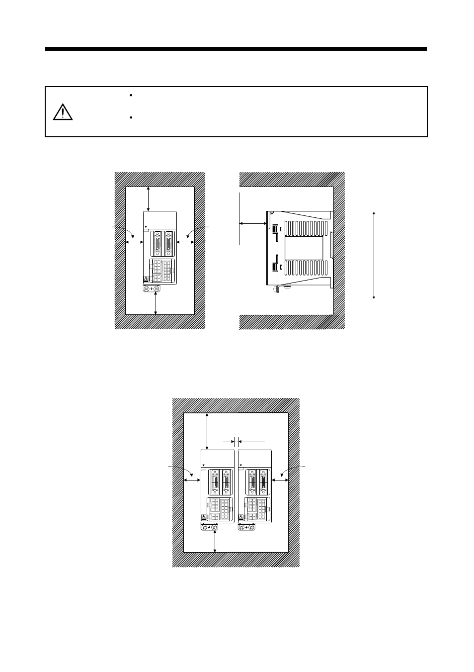 2 installation direction and clearances, Installation, Caution | MITSUBISHI ELECTRIC J2-JRSERIES MR-J2-03A5 User Manual | Page 23 / 185