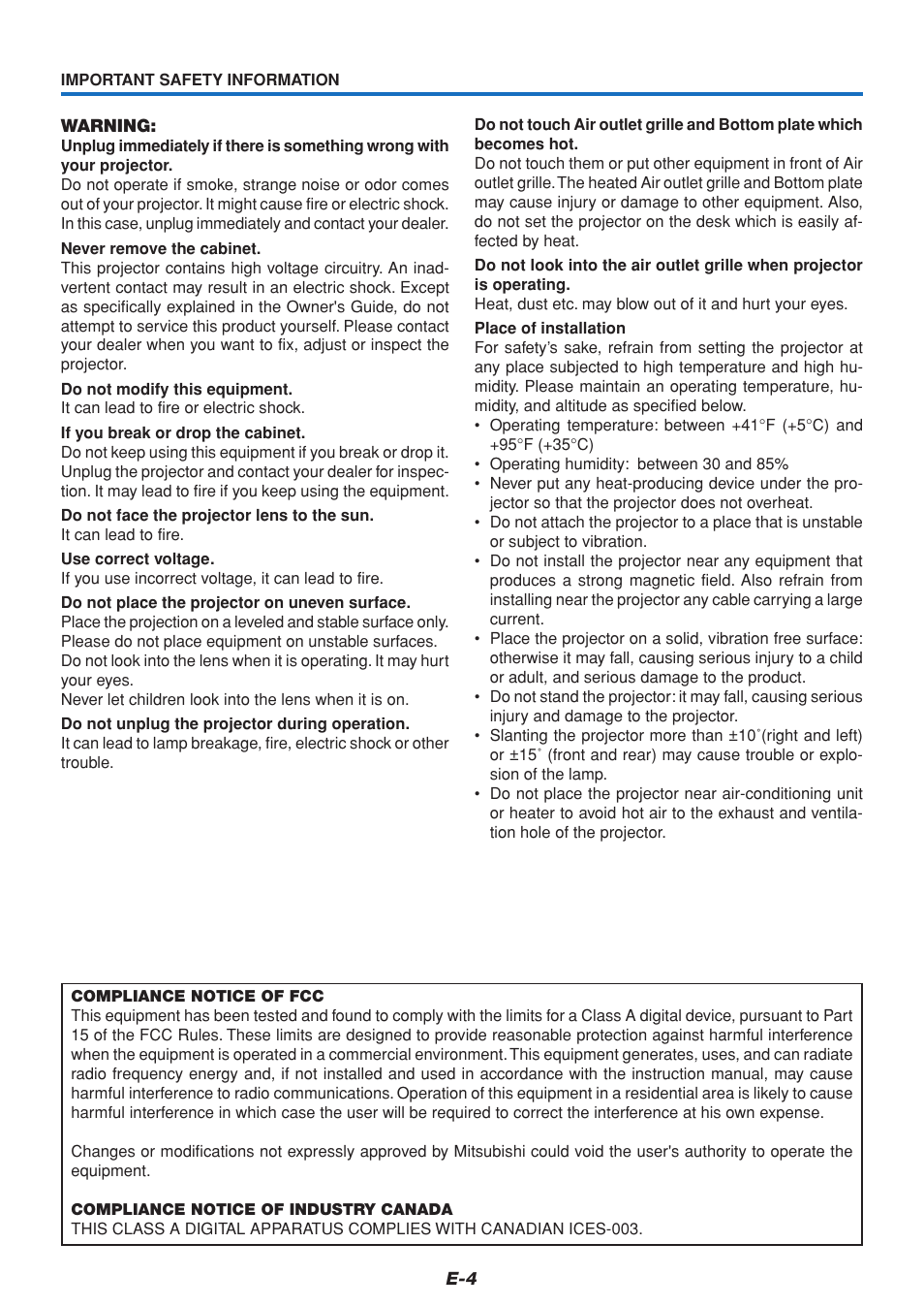 MITSUBISHI ELECTRIC DATA PROJECTOR User Manual | Page 5 / 68
