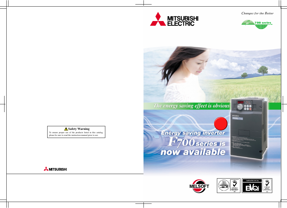 MITSUBISHI ELECTRIC INVERTER FR-F700 User Manual | 65 pages