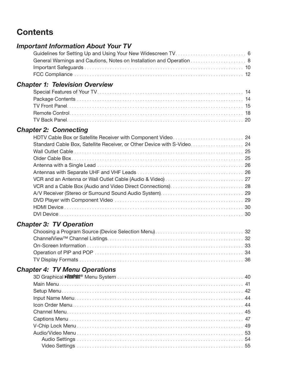 MITSUBISHI ELECTRIC WD-62526 User Manual | Page 4 / 80