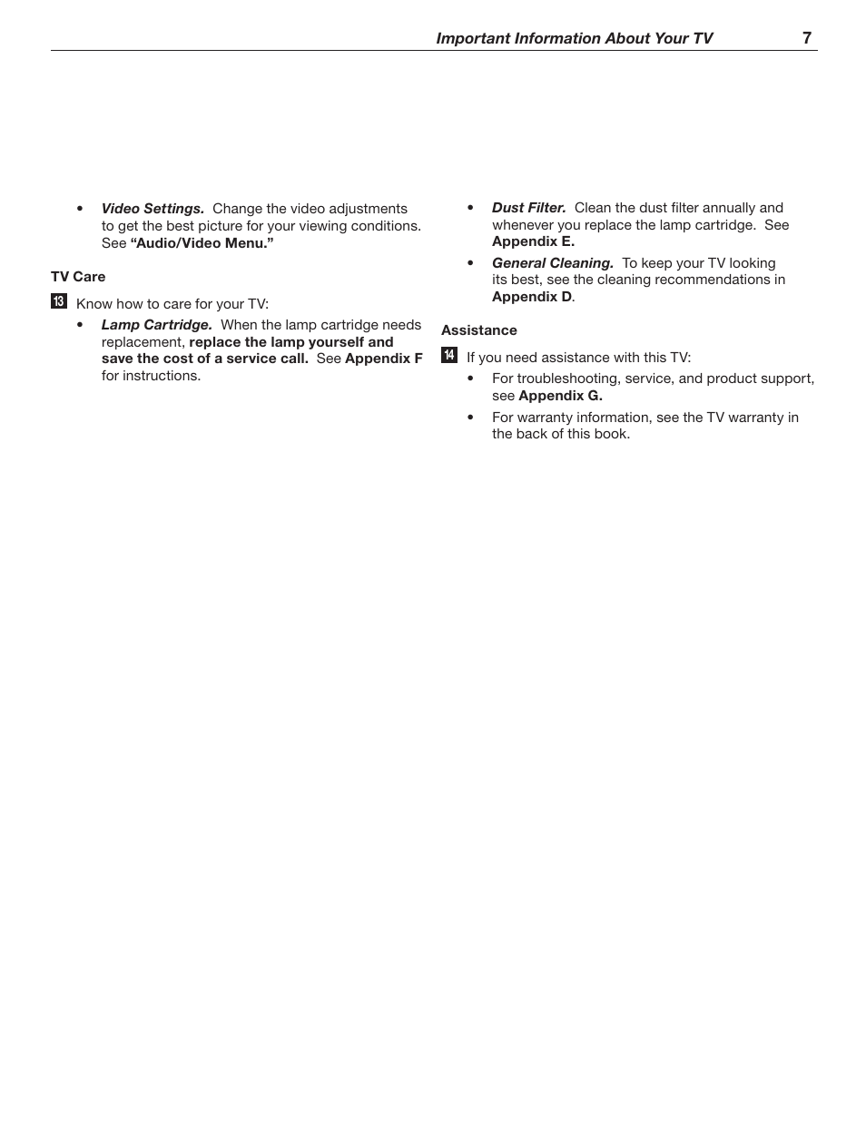 MITSUBISHI ELECTRIC WD-62526 User Manual | Page 7 / 80