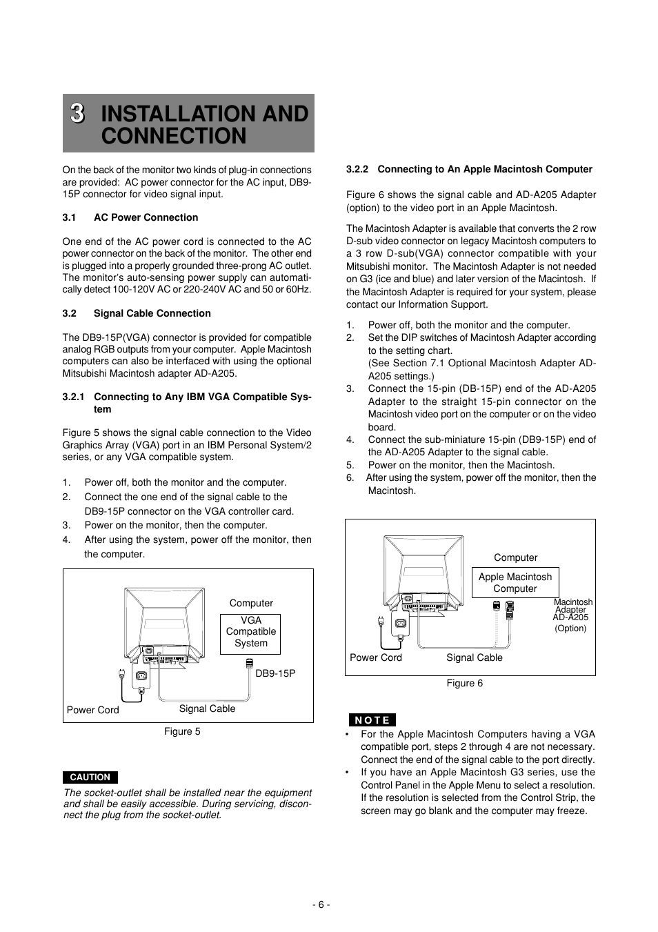 Installation and connection | MITSUBISHI ELECTRIC Diamond Plus 92 User Manual | Page 10 / 22