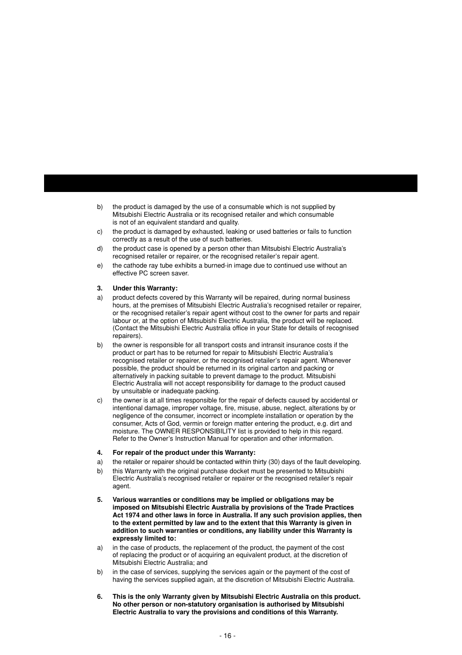 MITSUBISHI ELECTRIC Diamond Plus 92 User Manual | Page 20 / 22