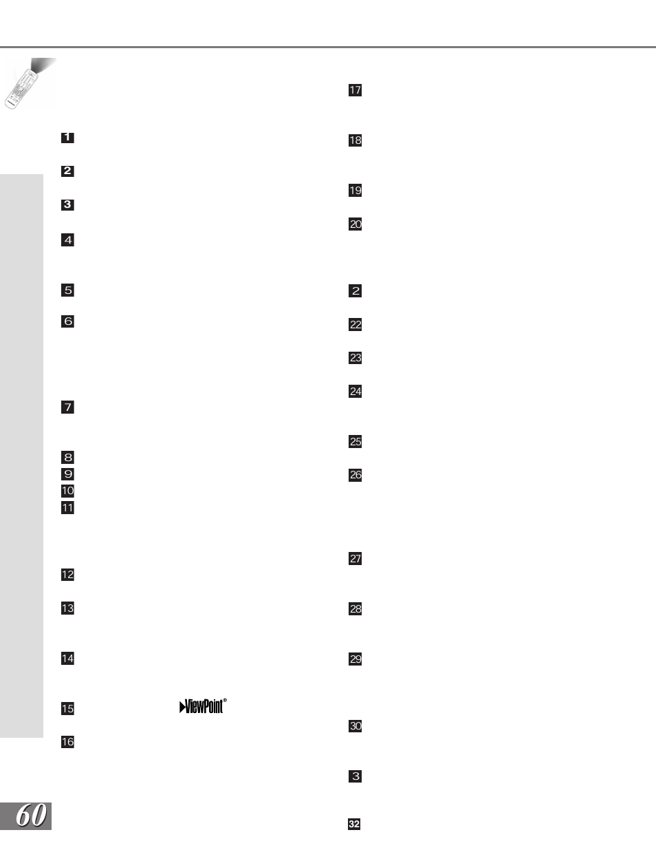 Remote control functions: overview, Ov e rv ie w, Overview | MITSUBISHI ELECTRIC WS-65909 User Manual | Page 60 / 88