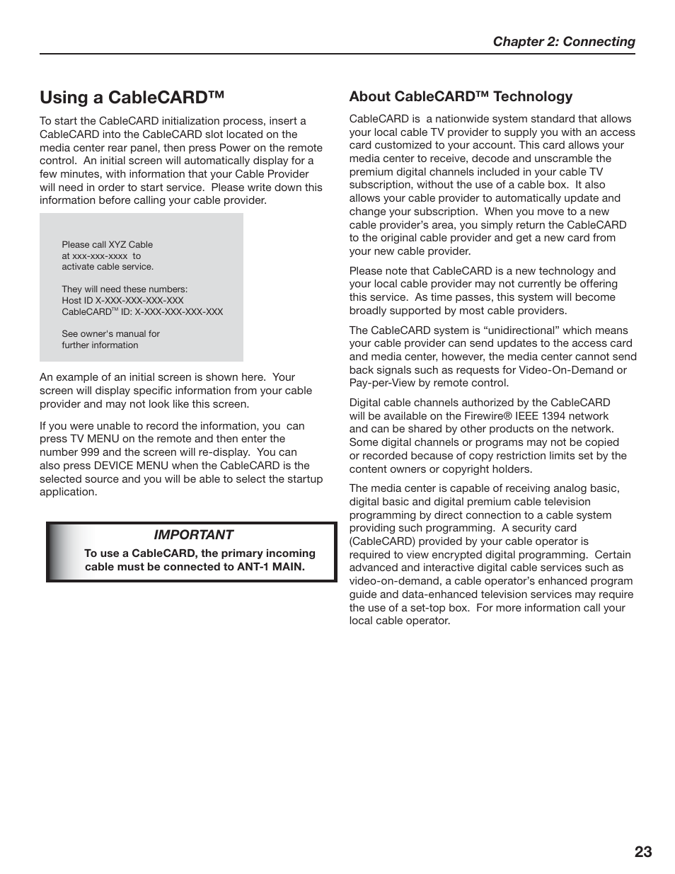 Using a cablecard, About cablecard™ technology | MITSUBISHI ELECTRIC LT-3280 User Manual | Page 29 / 124