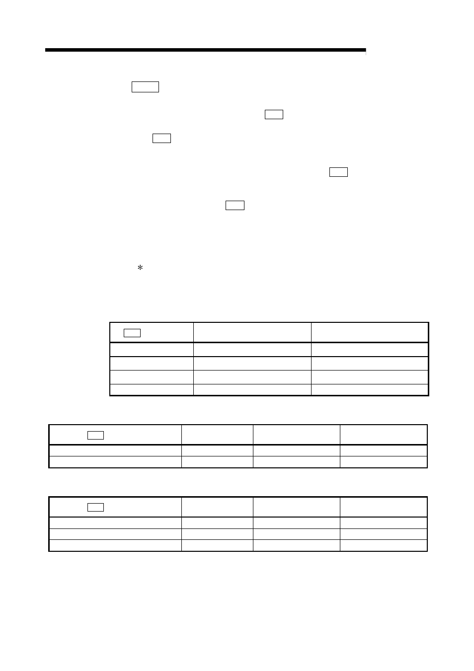 Melsec-q, 5 data used for positioning control, Table 1 | Table 2, Table 3 | MITSUBISHI ELECTRIC Mitsubishi Programmable Logic Controller QD75D User Manual | Page 159 / 768